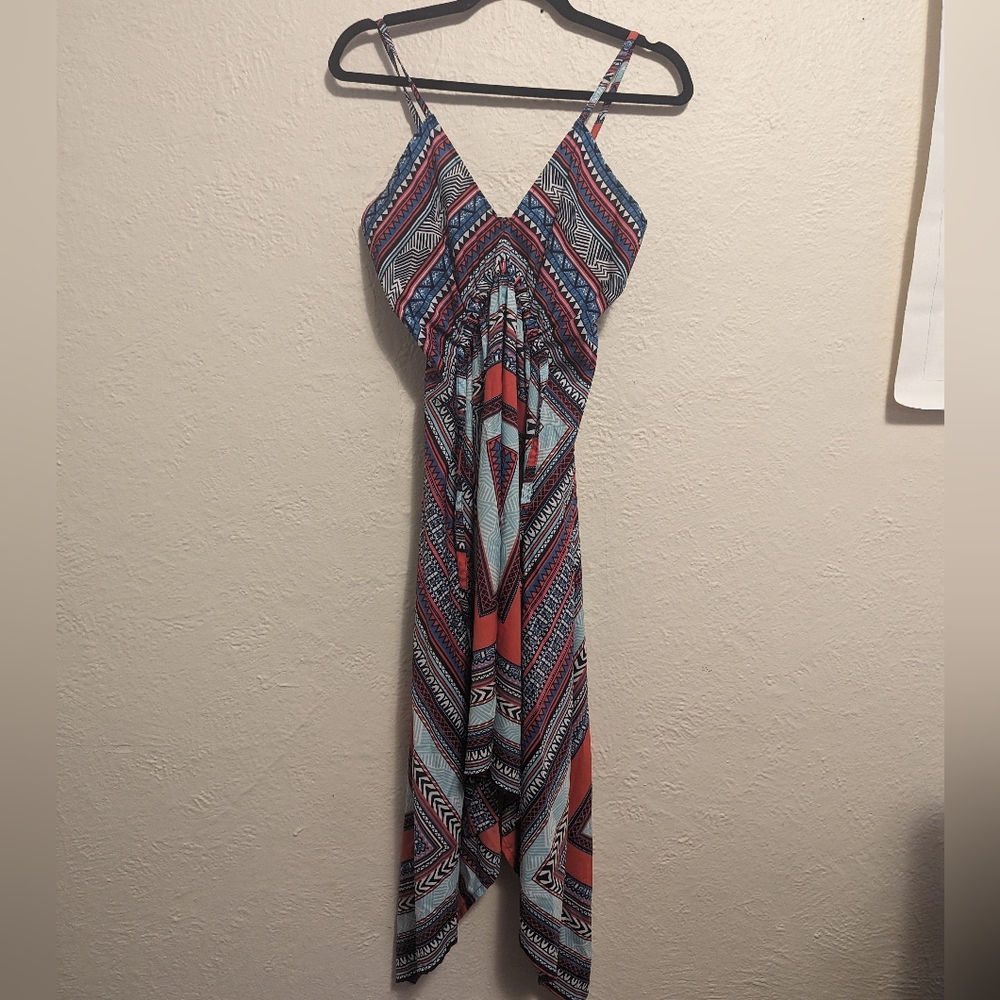 Earthbound handkerchief tribal pattern dress